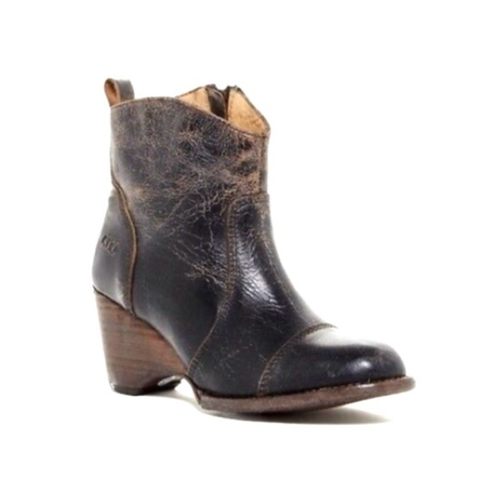Bed Stu Gentry Brown Leather Distressed Ankle Boots